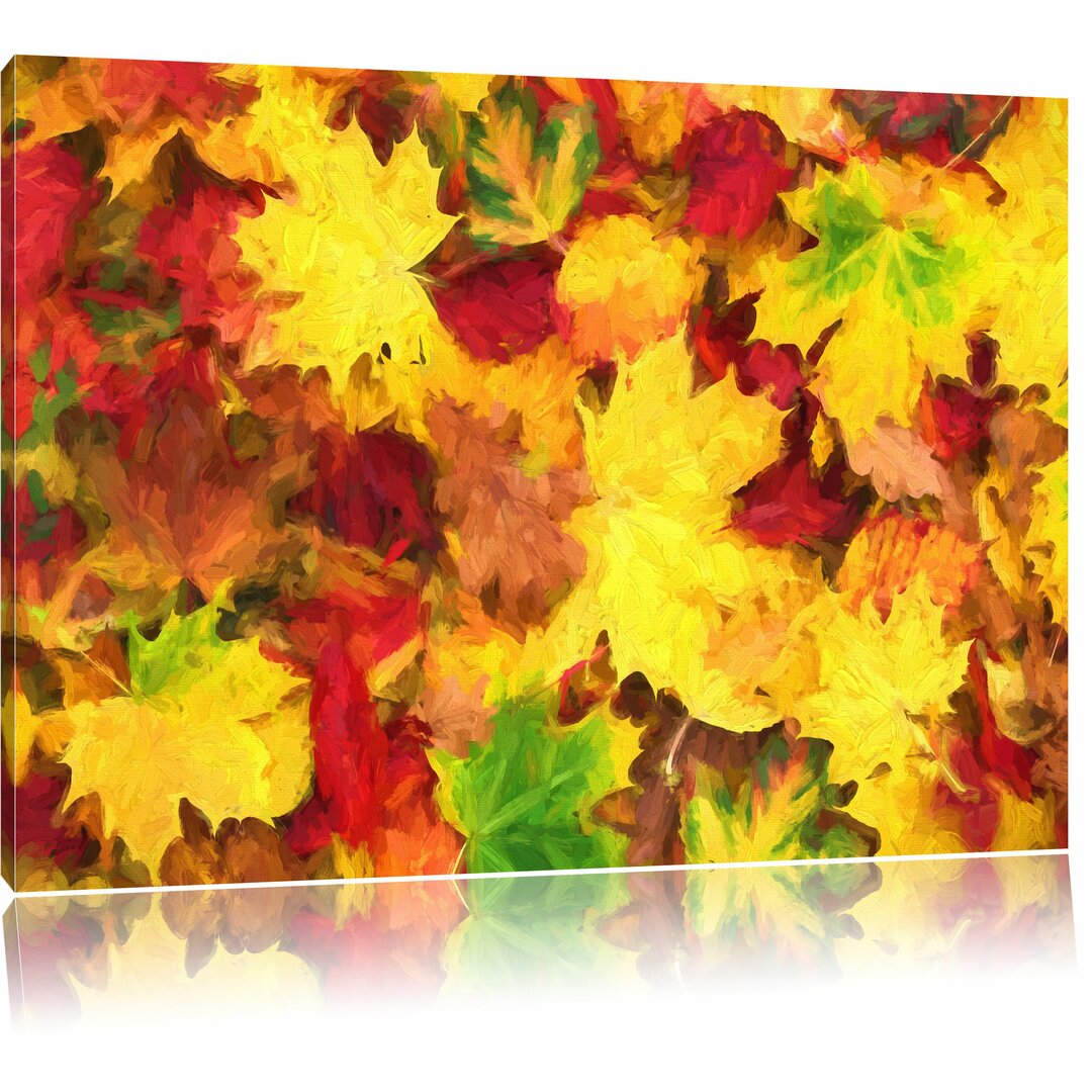 Leinwandbild „Herbstblätter“, Grafikdruck