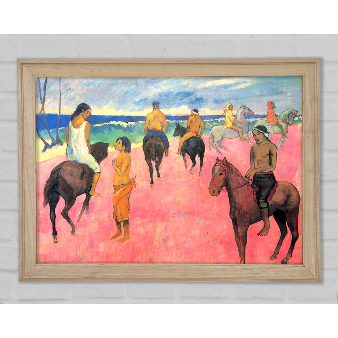 Riding On The Beach von Gauguin - Einzelne Bilderrahmen Kunstdrucke