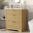 24" Modern Farmhouse Bathroom Vanity with Ceramic Sink, Freestanding Vanity Cabinet with 2 Drawers & 1 Flip-Down Drawer, Fluted Bathroom Storage Combo Set, Natural-125499281-125499282