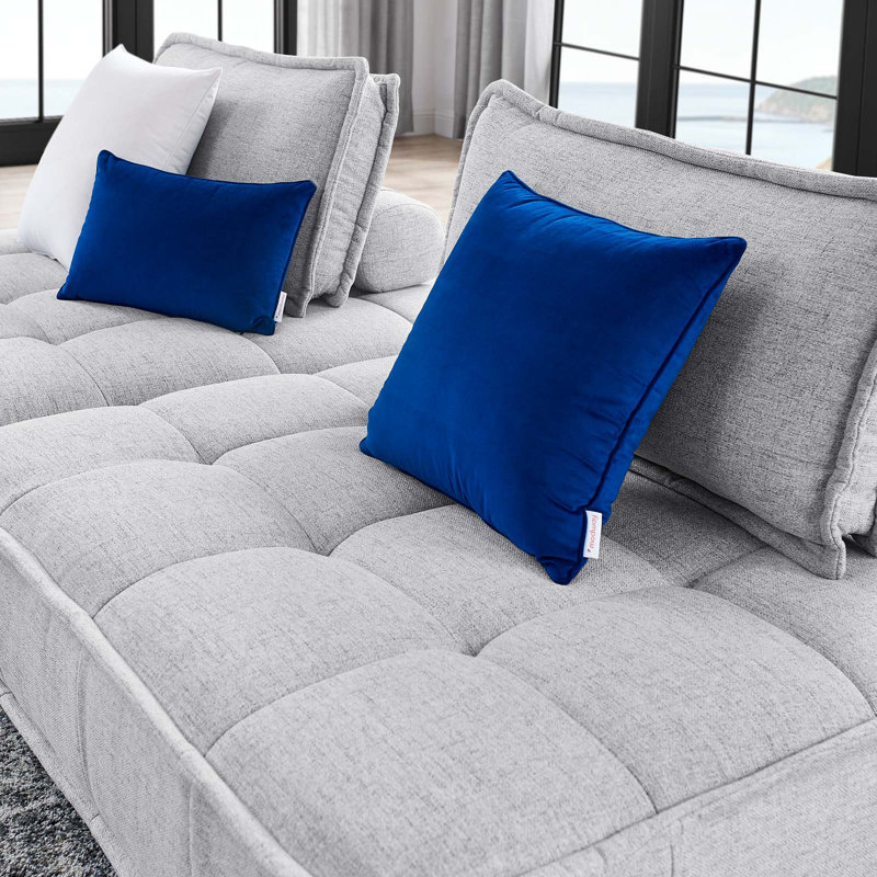 Causeuse 2 pièces Saunt, 100 % polyester gris clair