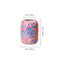 Vase en céramique rose et bleu 7,9 ", gingembre, décor floral peint à la main