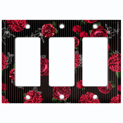 Patterned 3 - Gang Toggle Light Switch Standard Wall Plate
