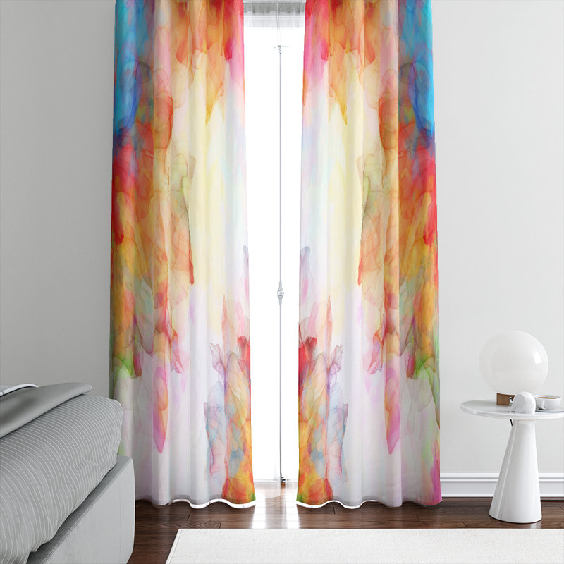 Paire de rideaux semi-transparents Abbondanza, l 40 po x L 61 po