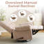 Fauteuil inclinable et pivotant berçant avec chaleur et massage, fauteuil inclinable surdimensionné de 24 po de large avec dossier rembourré, fauteuil inclinable et pivotant pivotant pour le salon, beige-536393829
