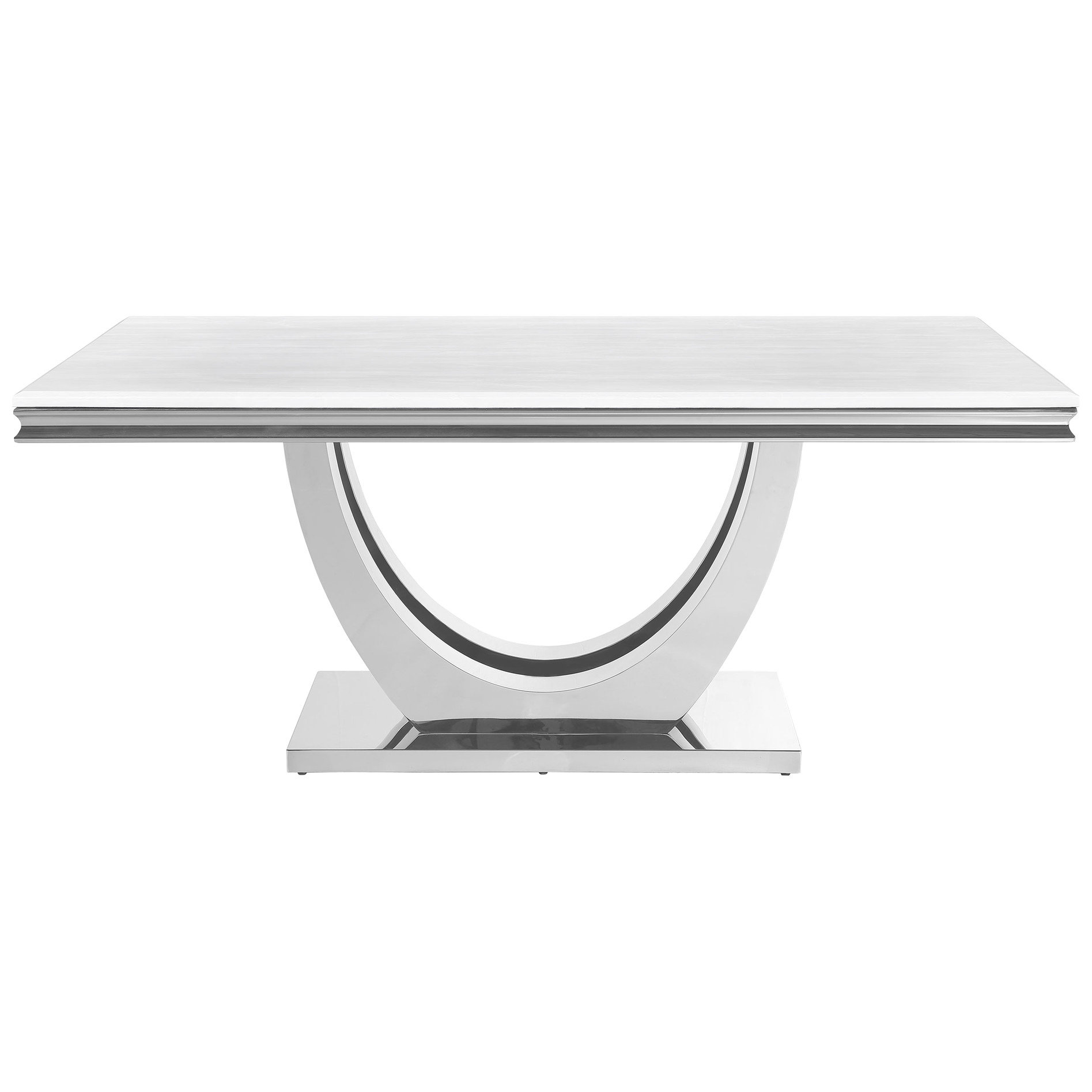 Brayden Studio® Spacious White Rectangular Dining Table With Details ...