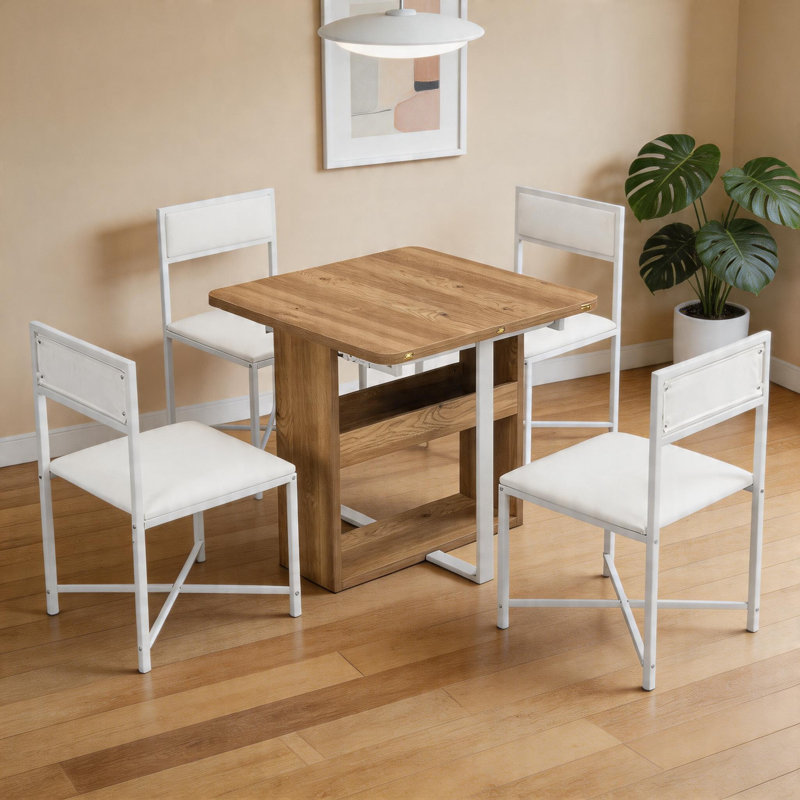 Ensemble de table de salle à manger extensible 5 pièces 63 po Modern