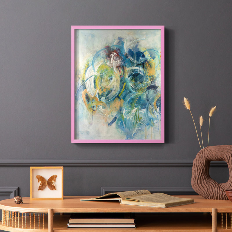 Silent Energy II Framed Print - Solid Wood, Pink Single Picture Framed, 10" H x 8" W