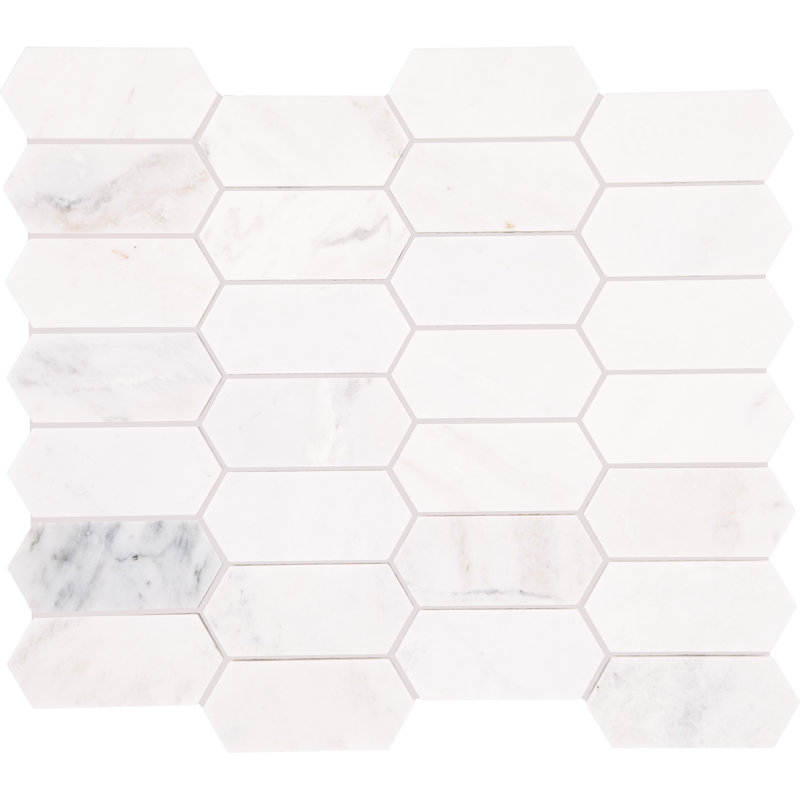 12" x 13" Honeycomb Mosaic Wall & Floor Tile, Daphne White
