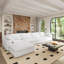 Canapé modulaire surdimensionné surdimensionné à 3 places - Duvet rembourré de coussins en plumes, fermeture à glissière pour un nettoyage facile, confortable et élégant