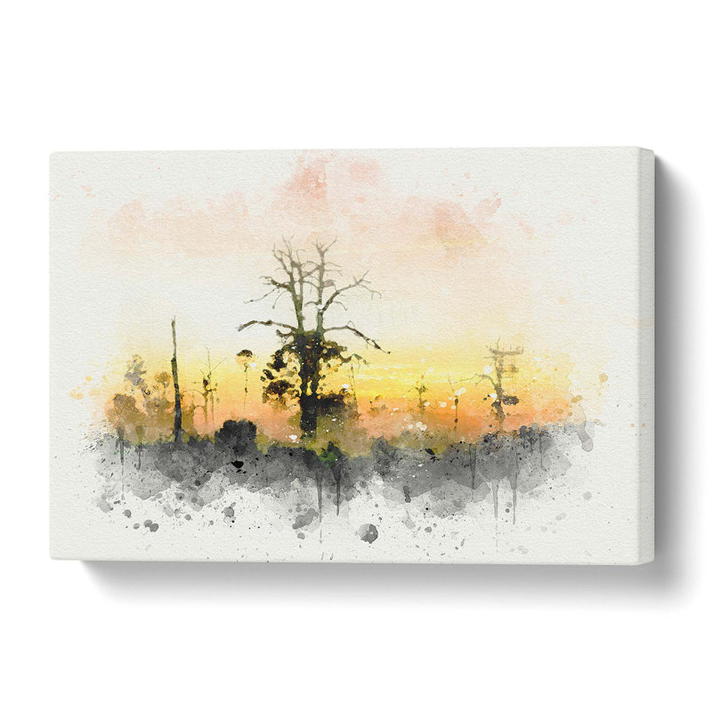 Fog over Woodland in Abstract - Wrapped Canvas, 61 cm H x 91.4 cm W