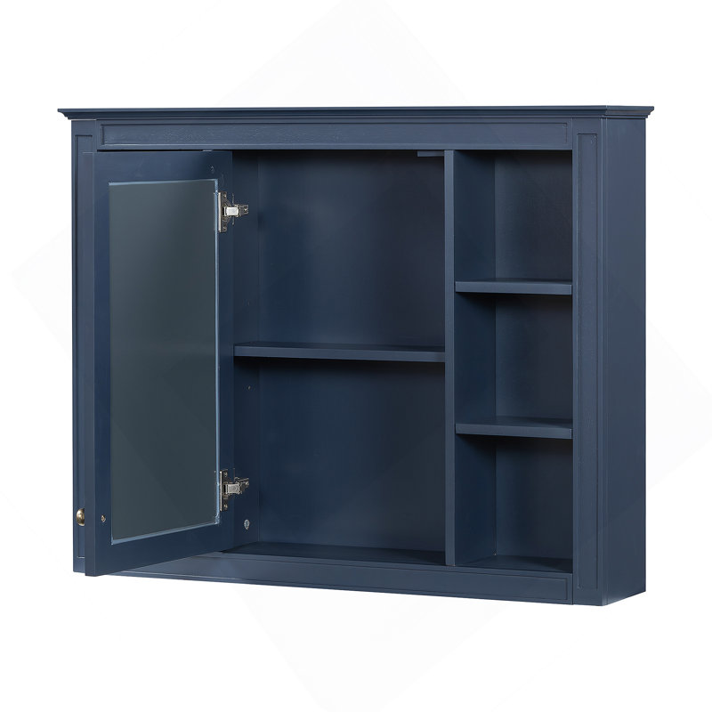 Armoire de rangement murale pour salle de bain 35X27.5Inch, Bleu