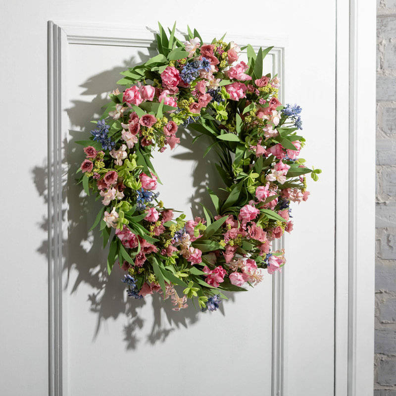 Mini-bougie artificielle à fleurs Rose, L 22 po x H 22 po x P 6 po