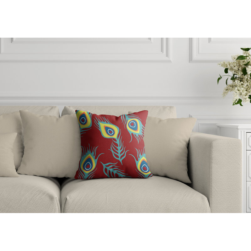 Housse et insert de coussin d'extérieur carré Lake, Rouge, H 17 po x l 17 po