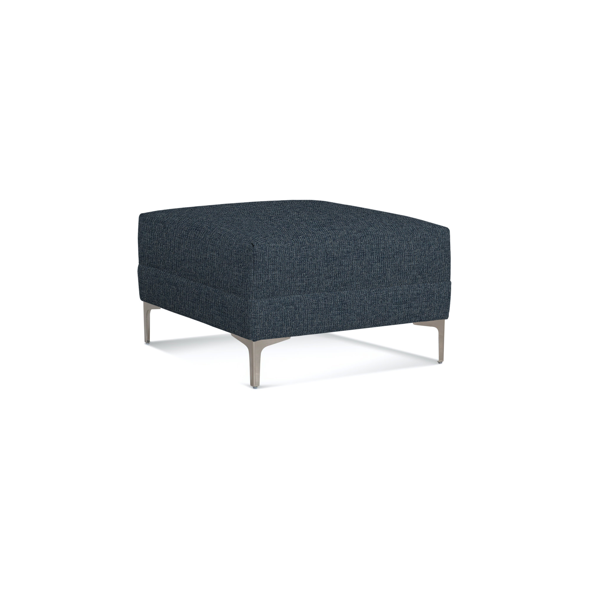 Alexa Upholstered Ottoman, Basic Blue 100% Polyester