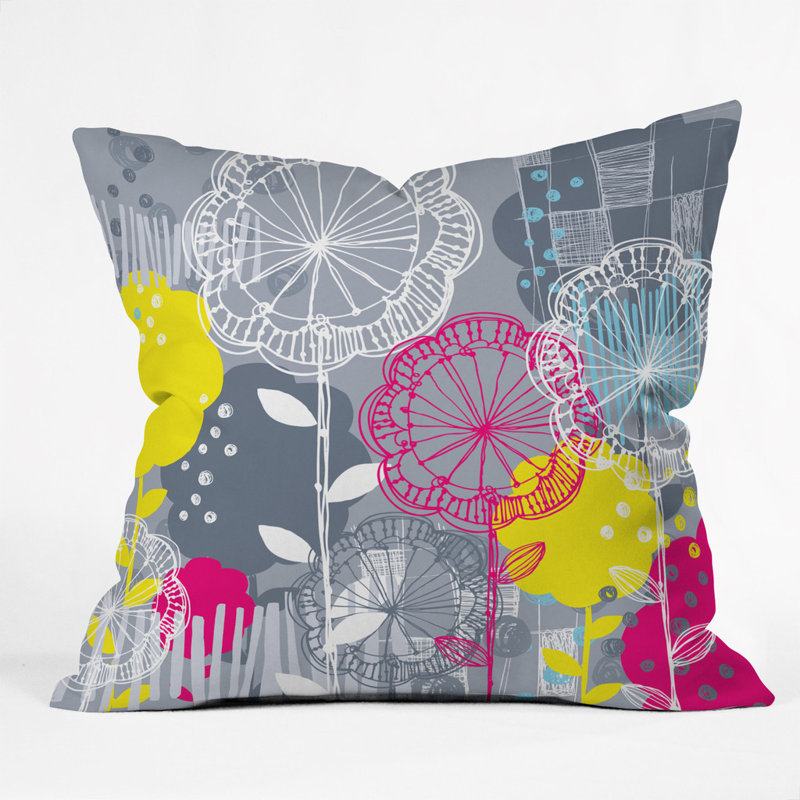 Coussin décoratif en polyester Stems, 18 po x 18 po