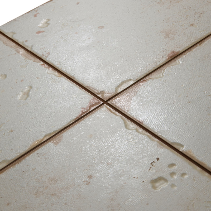 Artisan 13" x 13" Ceramic Vintage Wall & Floor Tile, Ivory