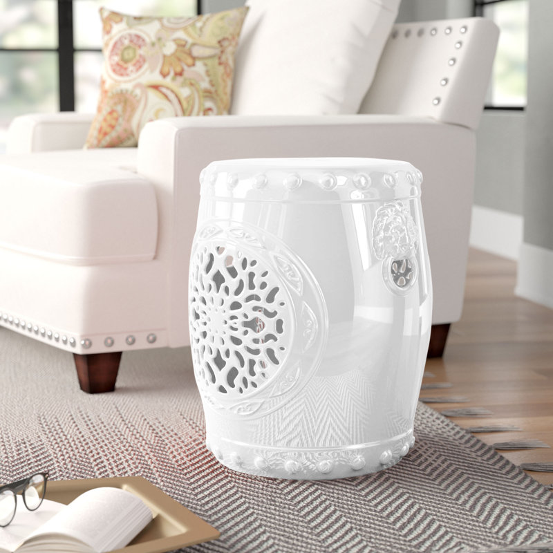 Tabouret de jardin Emberlyn, Blanc