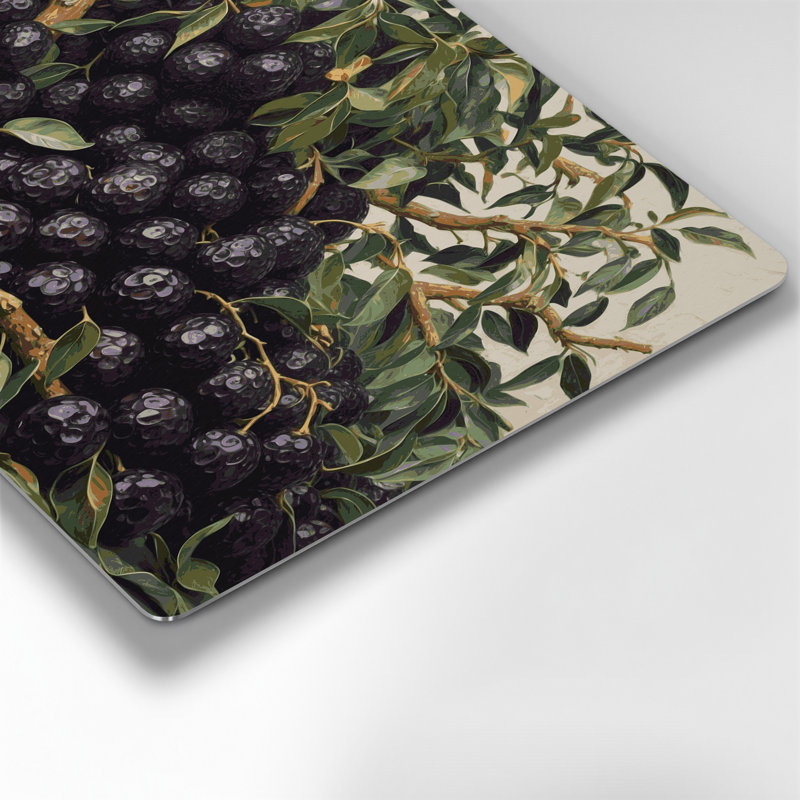 Art mural noir en forme de fruit, H 11 po x l 14 po
