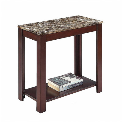 Table d'appoint décorative en bois de cerisier foncé de 24 pouces de hauteur