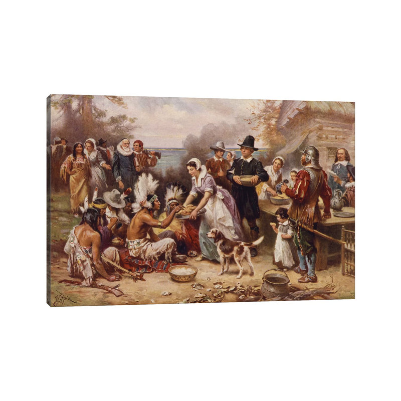 The First Thanksgiving, C.1930 by Jean Leon Gerome Ferris - Painting on Canvas, Wrapped Canvas