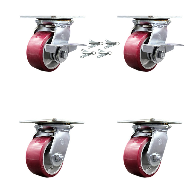 4 Piece Poly on Aluminum Caster Set