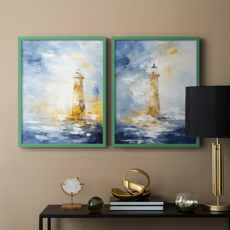 Série NAUTICAL - Impression encadrée de qualité supérieure - prêt à accrocher - aucun clou requis, Gris, H 21 po x l 34 po