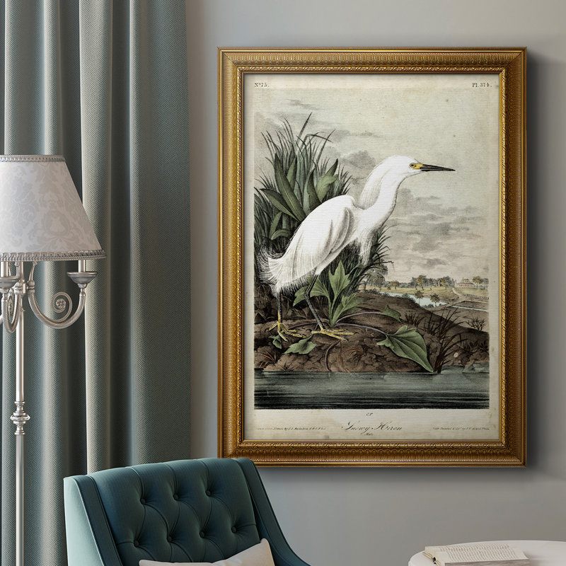 " Snowy Heron " Painting Print, 36" H x 24" W x 2.5" D