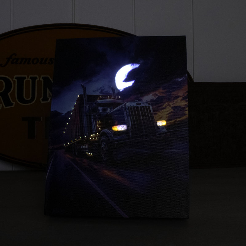 Moonlit Trucker 8X6 Lighted Tabletop Canvas