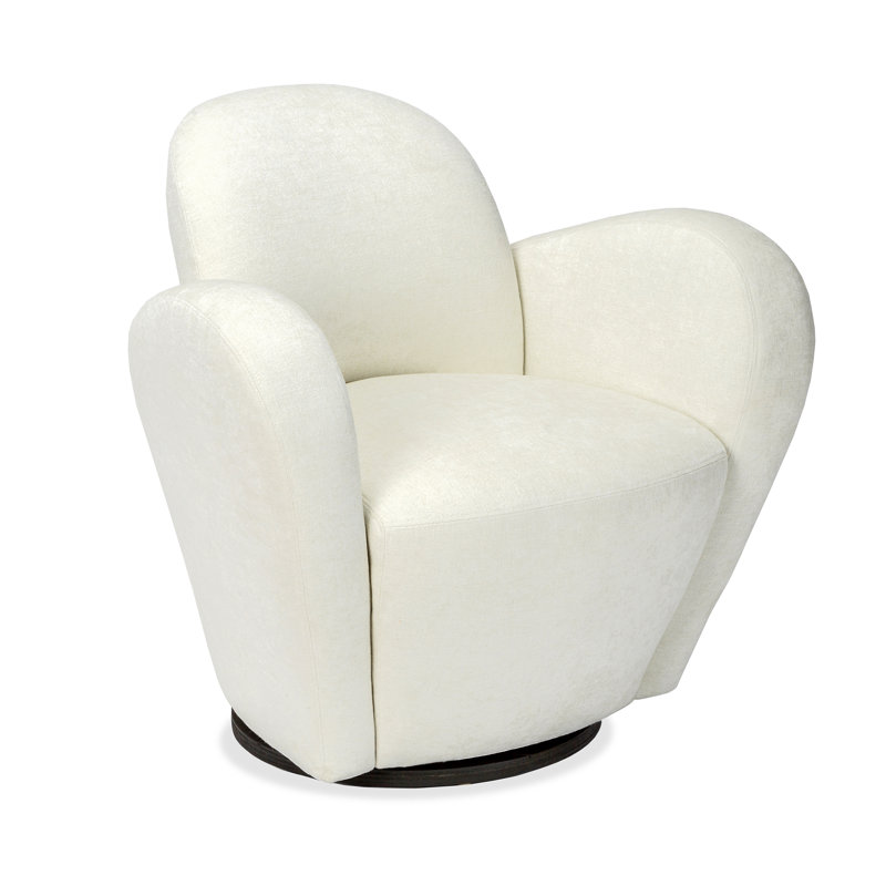 Miami Swivel Armchair, Pearl 100% Polyester
