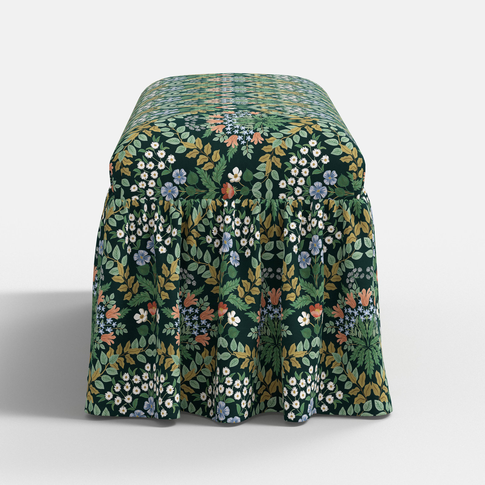 Surrey Dining Bench, Dark Green Flower
