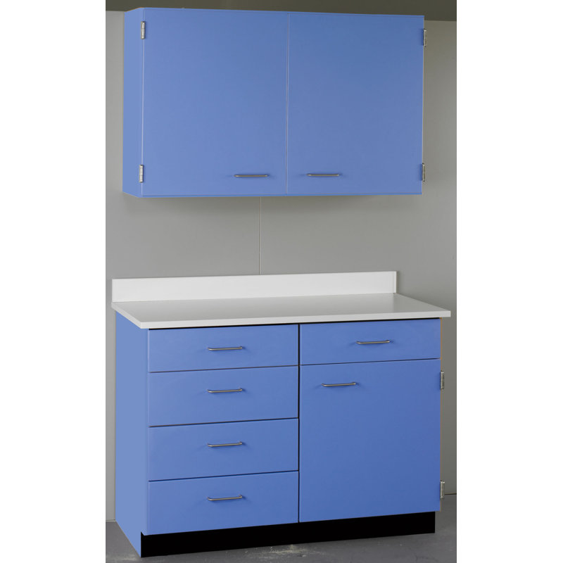 Armoire de classe à 13 compartiments avec portes Suite, H 84 po x l 42 po x P 24 po, Gris tendance, Chêne moyen
