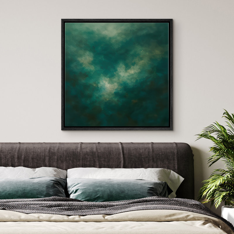 Reproduction d'art abstrait sur toile encadrée pour décoration intérieure moderne, Noir, H 16 po x l 16 po