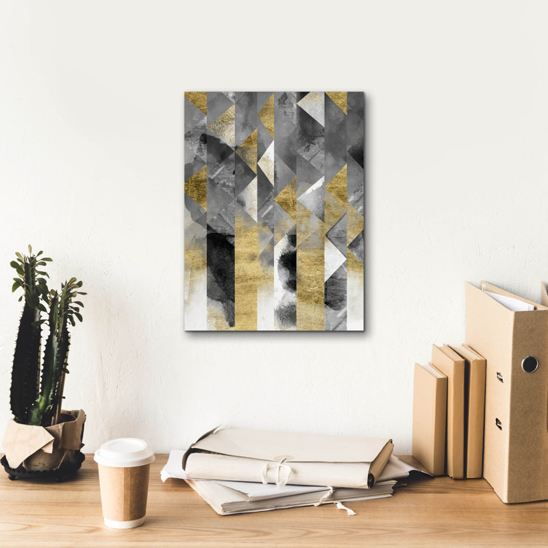  «Gilt Reflections 1» par Chariklia Zarris, art mural sur toile, 12 po x 16 po