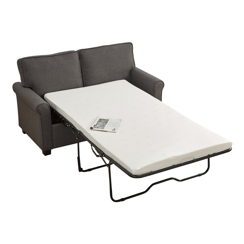 57" Wide Convertible 3-In-1 Pull Out Twin Size Sofa Bed Sleeper Futon, Grey