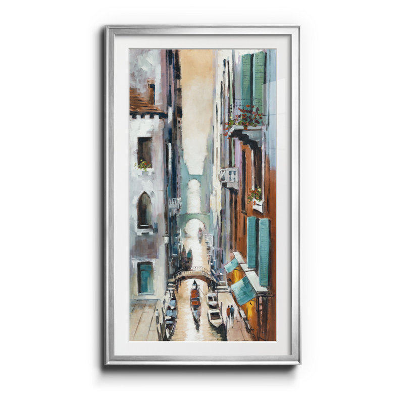 Canal View I - impression, H 10,5 po x l 18,5 po x P 1,5 po, Argent