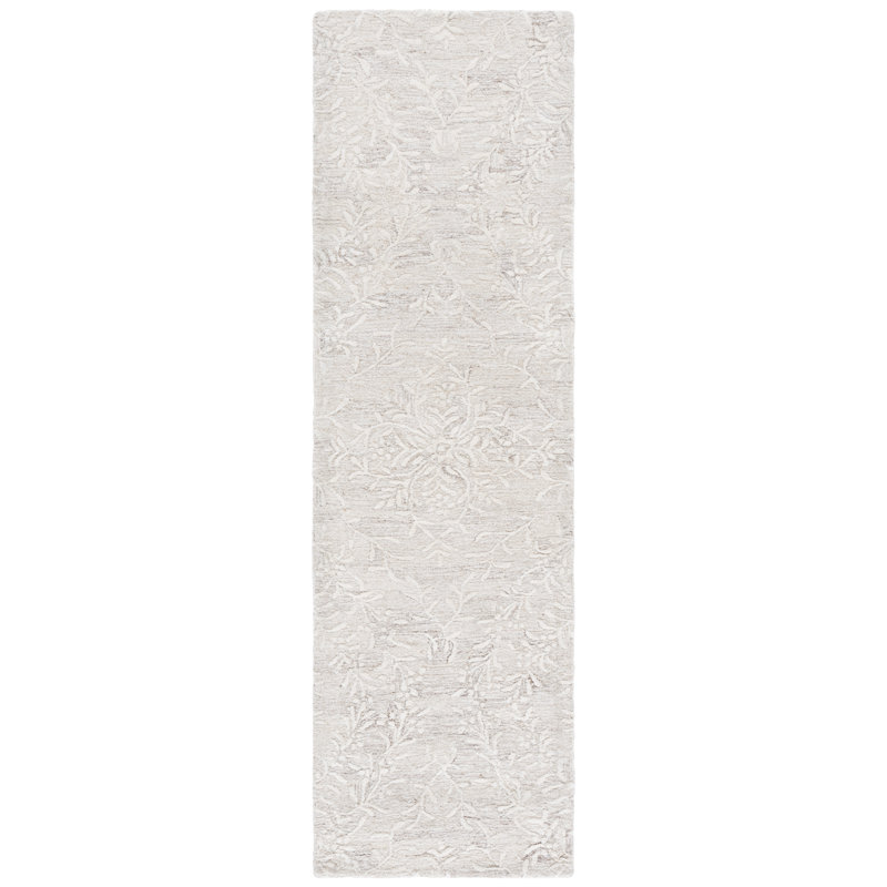 401 Hand Tufted Wool Pile Floral Rug, Runner 2'3" x 8'