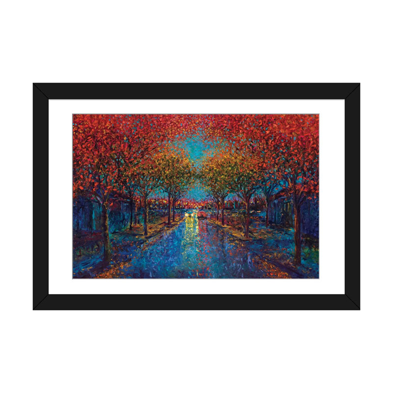 "irise scott-symmetry street" , reproduction d’art sur toile tendue, Papier d'art encadré noir, Blanc