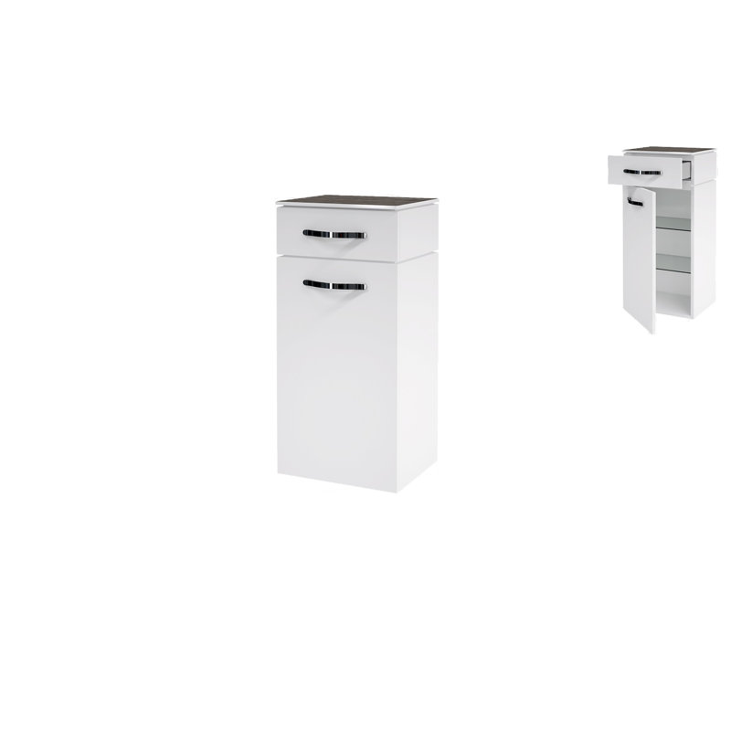 Arcisz Wall Linen Cabinet, Matt White/Tropic Reed, Left