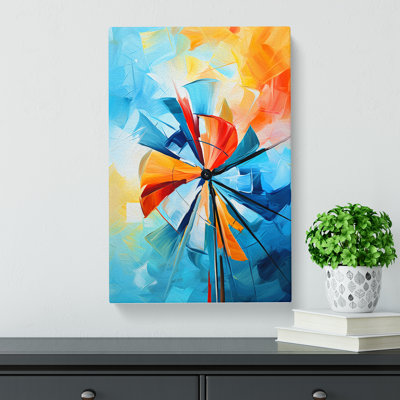 Windmill Abstract - Wrapped Canvas
