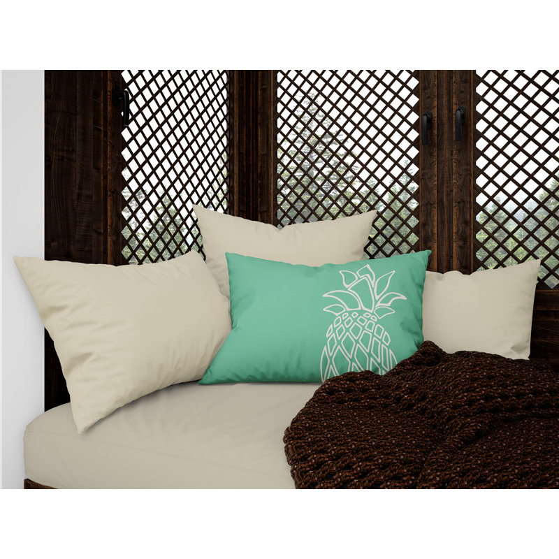 Housse et insert de coussin rectangulaire d'extérieur Calico, Menthe
