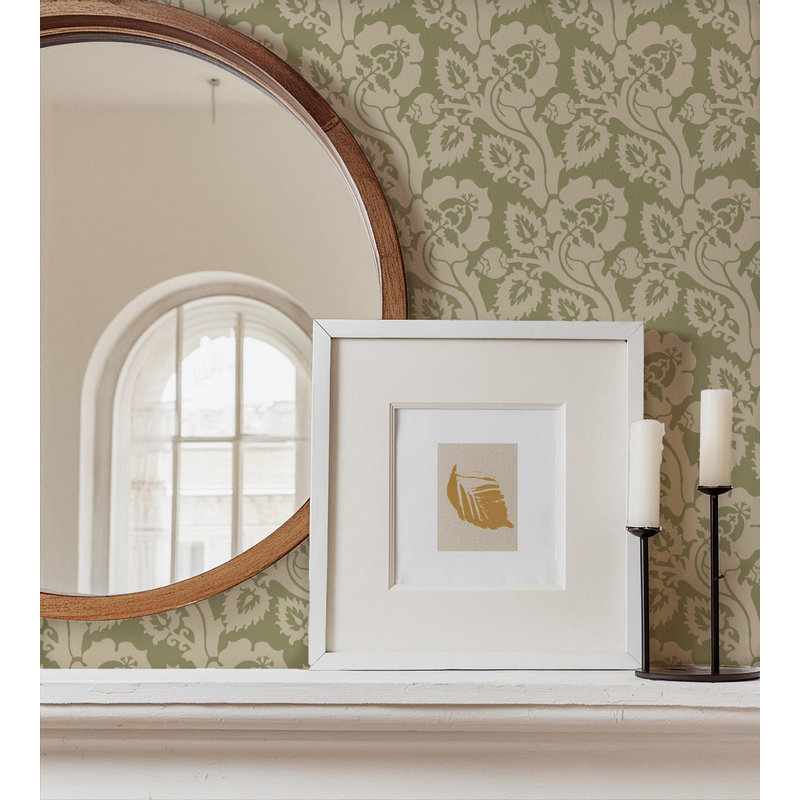 Paisley Briar - Botanical Wallpaper, Cypress Green, Premium Paper