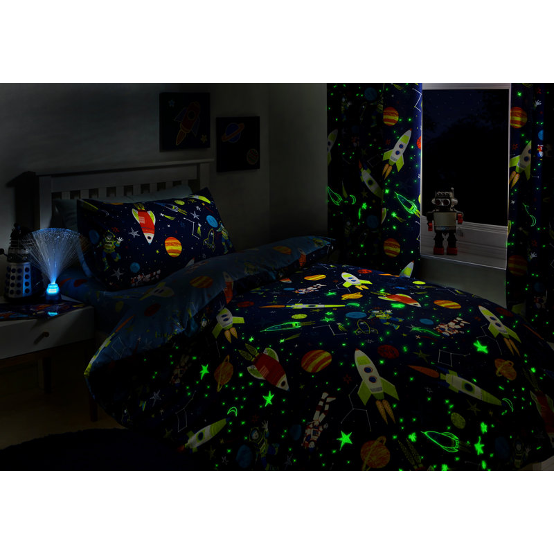 Supersonic Astronauts and Rockets Duvet Cover Set, Double Duvet Cover + 2 Standard Pillowcases