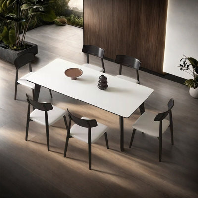 Italian light luxury solid wood rock table