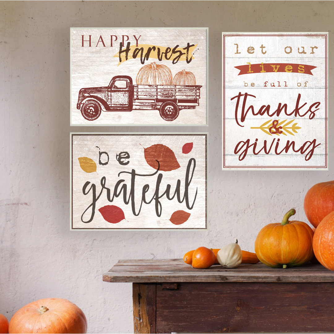 'Happy Harvest Giant Pumpkin Truck' Graphic Art Print August Grove® 