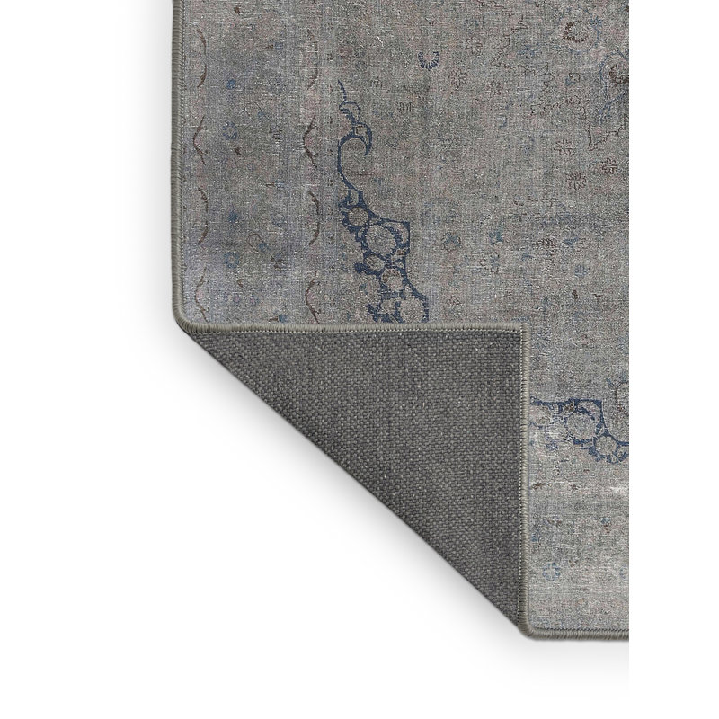 Tapis gris/bleu zone contemporaine, Rectangle 5 pi x 8 pi