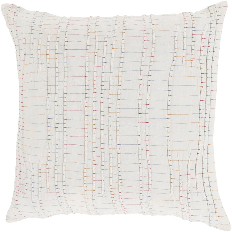 Keaton Embroidered Throw Pillow, Burnt Orange, Down, 22" H x 22" W