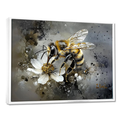 Abeille fleur délicate - abeille murale, art de salon