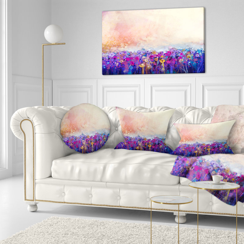 Coussin lombaire en fleurs abstraites