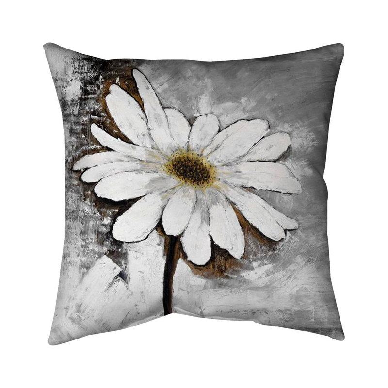 Abstract daisy - 18"x18" Throw pillow - Poly twill - Print on demand