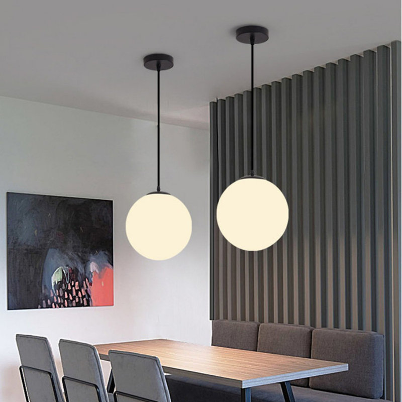 1 - Light Black Single Pendant, 12" H x 12" W x 12" D